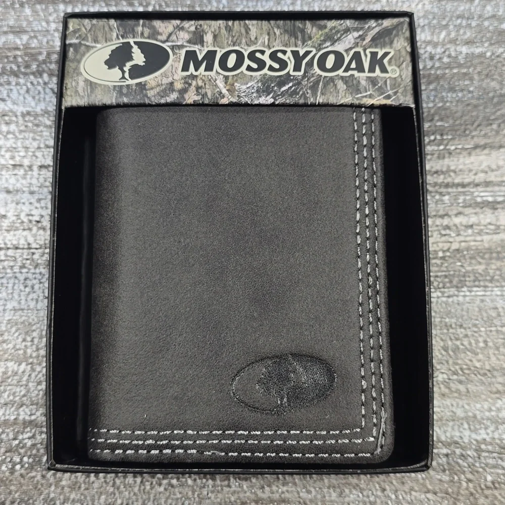 Mossy Oak Gray Tri‑Fold Wallet – Leather‑Like Feel